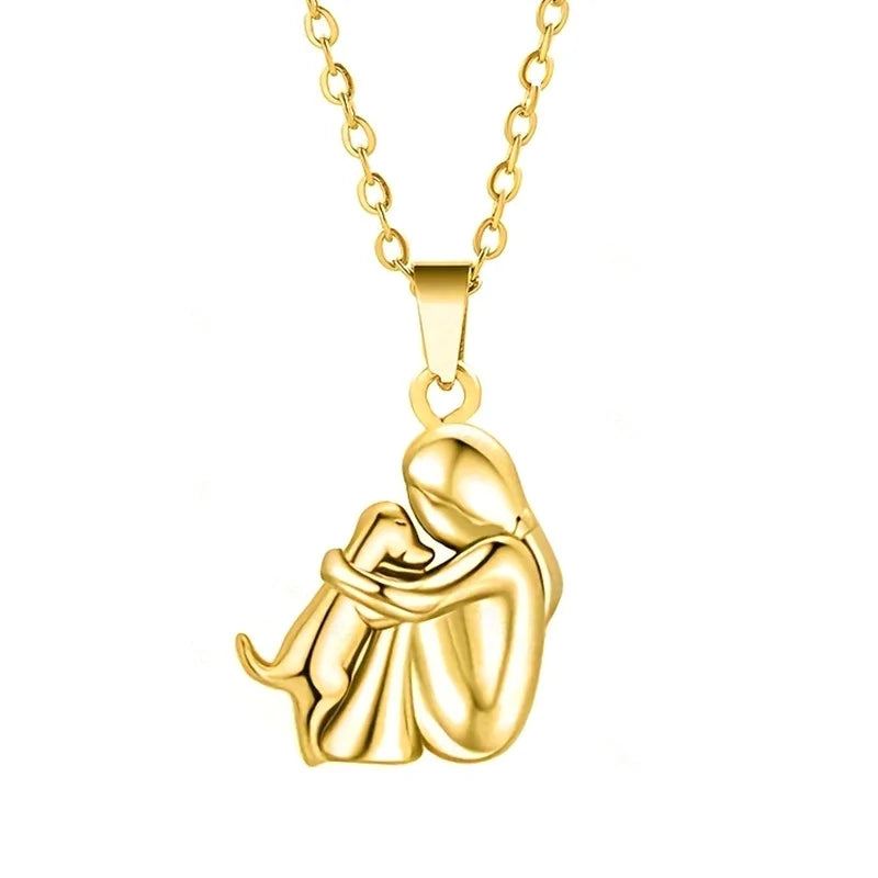 Dog Hug Pendant Necklace