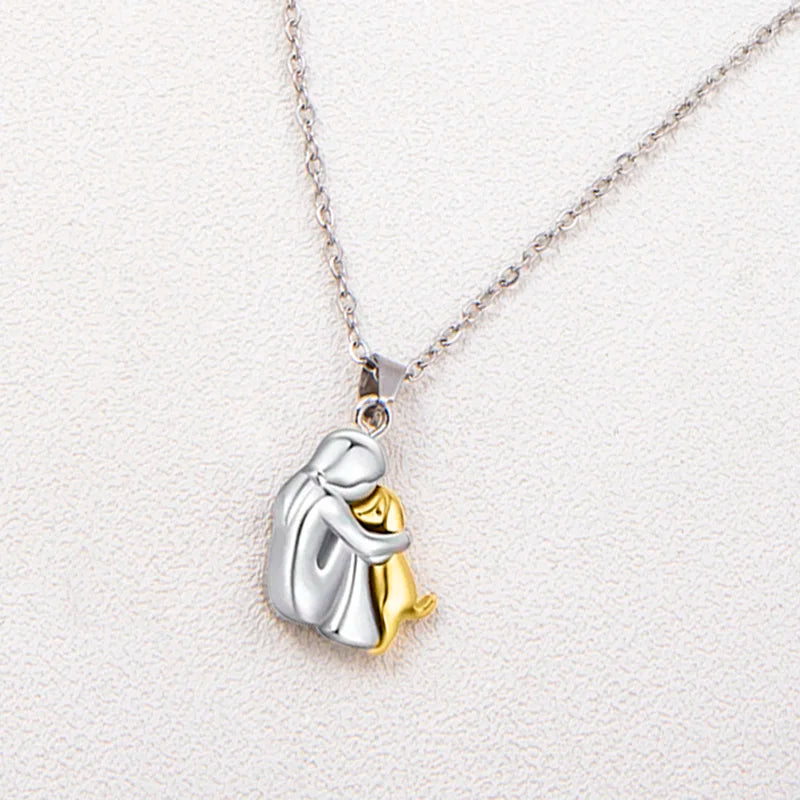 Dog Hug Pendant Necklace