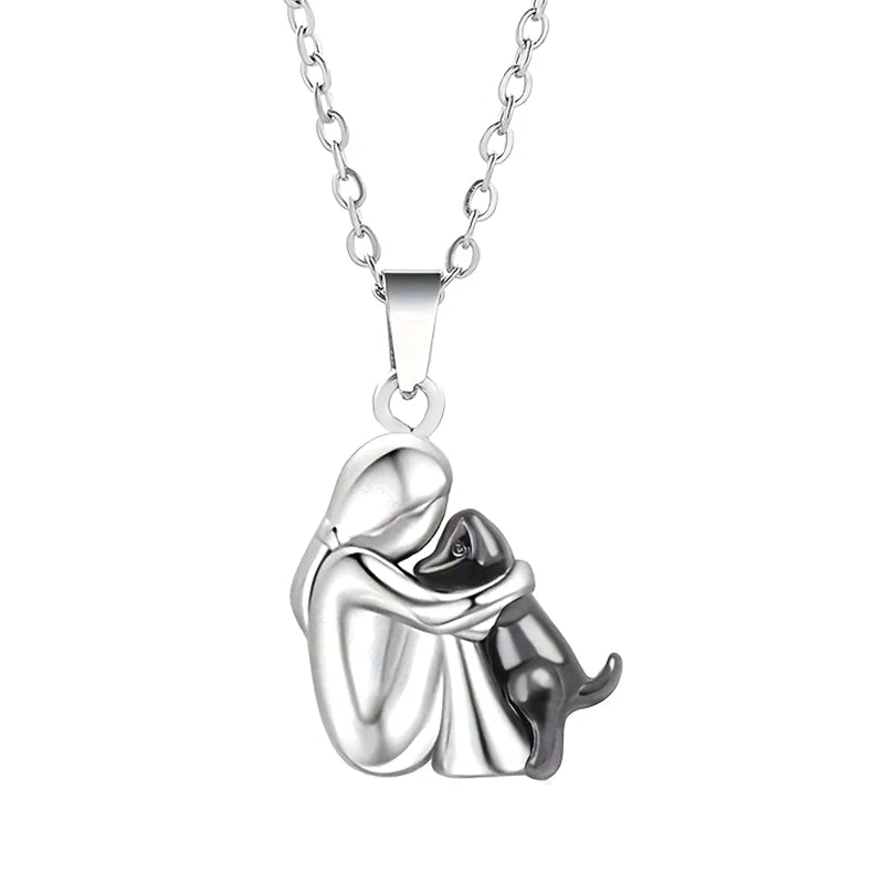 Dog Hug Pendant Necklace