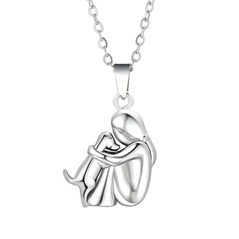 Dog Hug Pendant Necklace